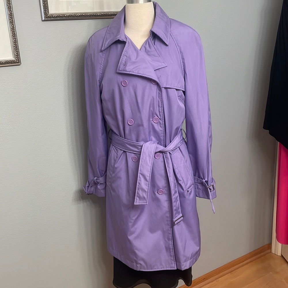 Black Rivet Lilac Trench Coat size L